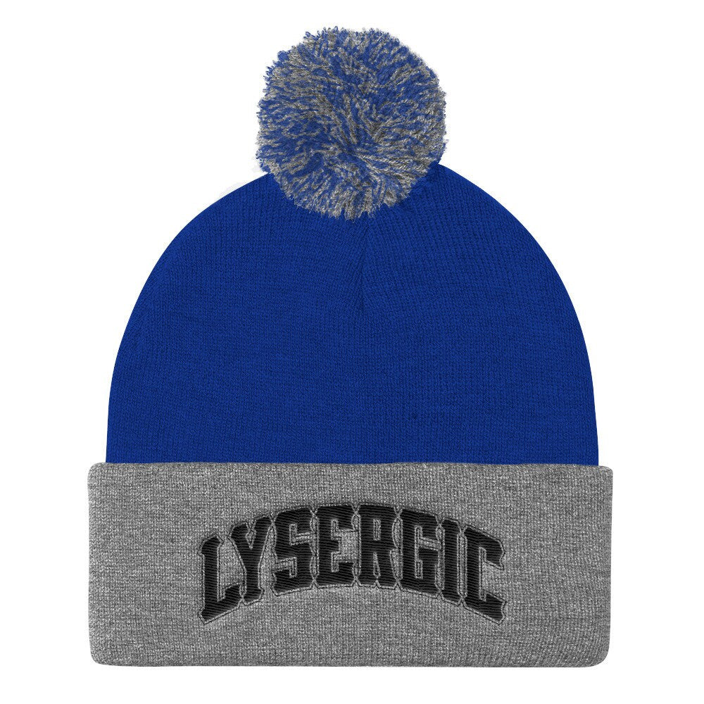 LYSERGIC Beanie: 100% Acrylic Pom-Pom Cap