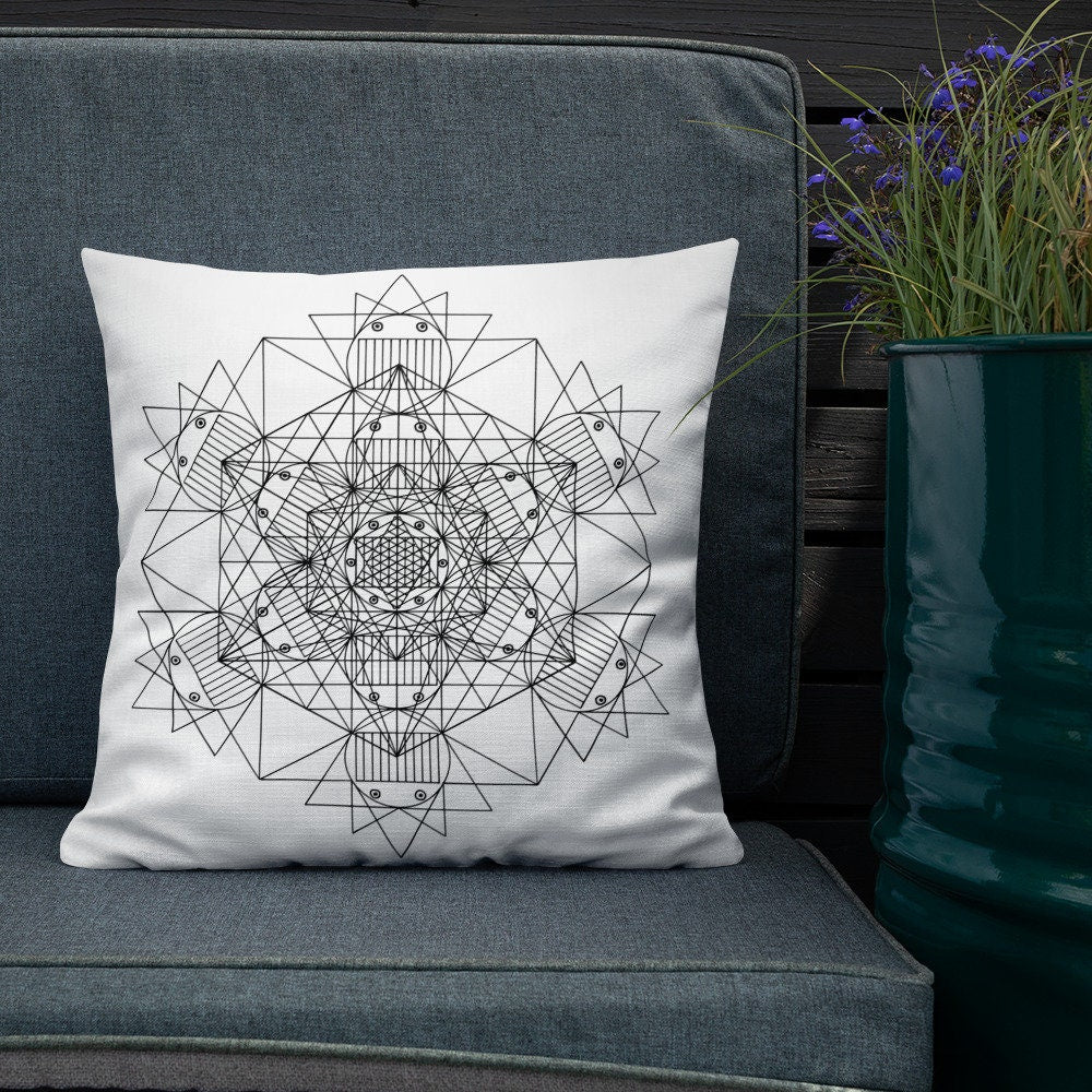 Boognish Metatron's Cube Pillow, Moisture-Wicking Accent Pillow