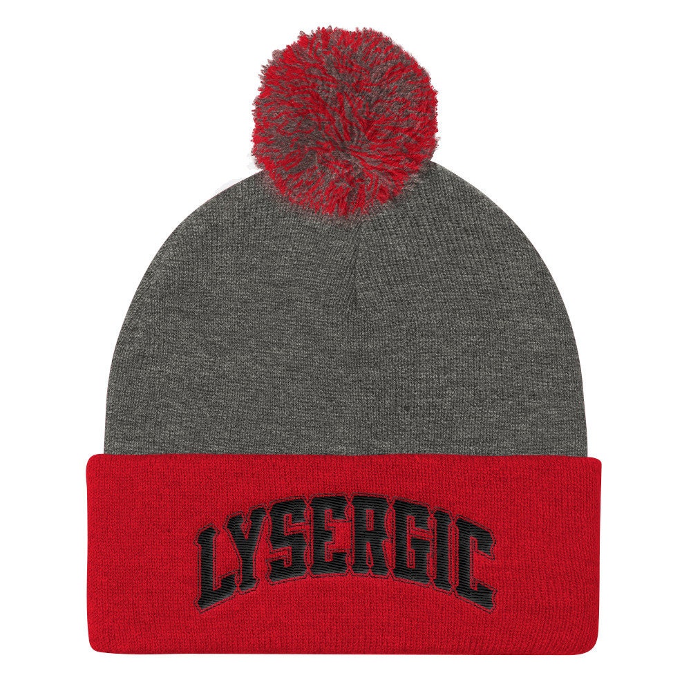 LYSERGIC Beanie: 100% Acrylic Pom-Pom Cap