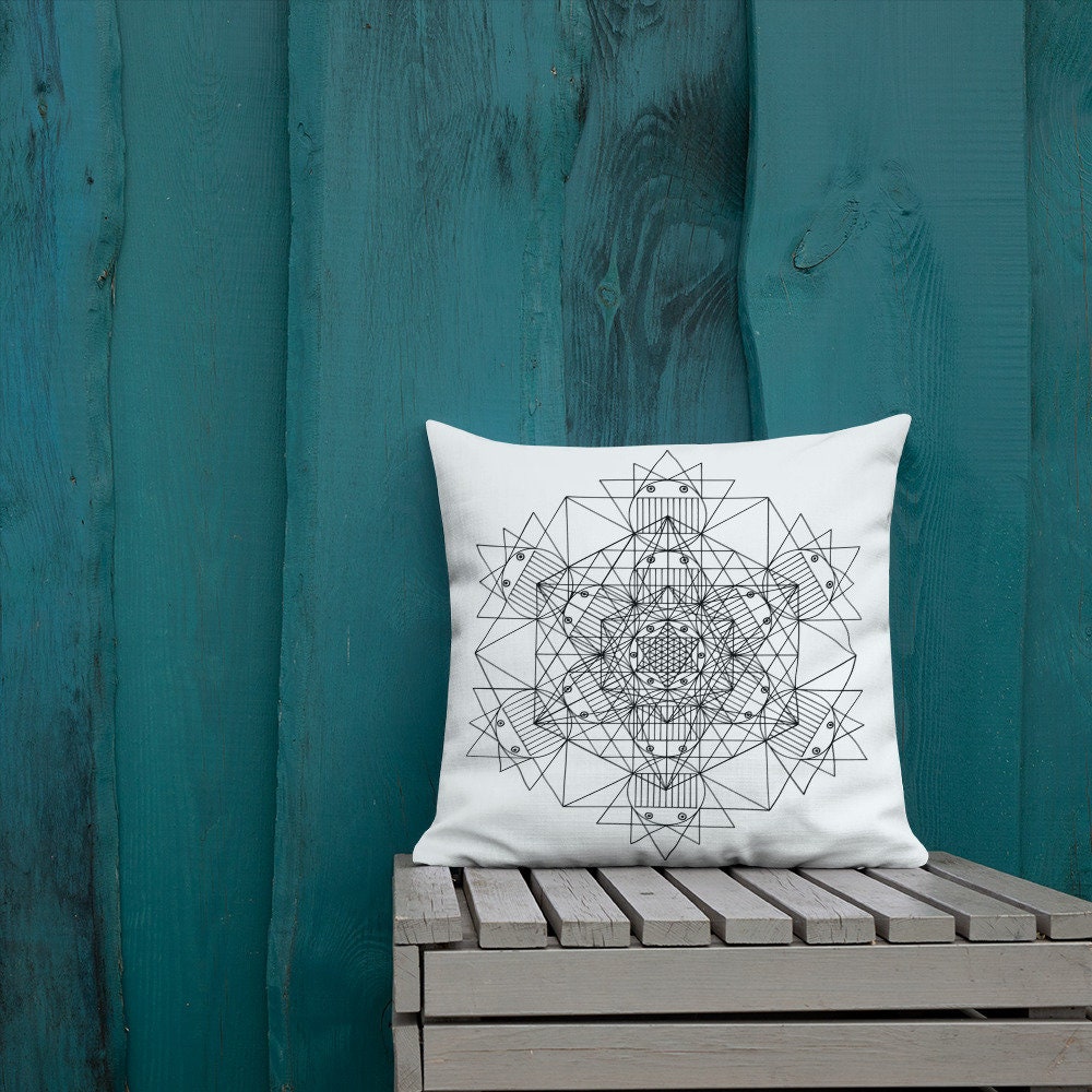 Boognish Metatron's Cube Pillow, Moisture-Wicking Accent Pillow